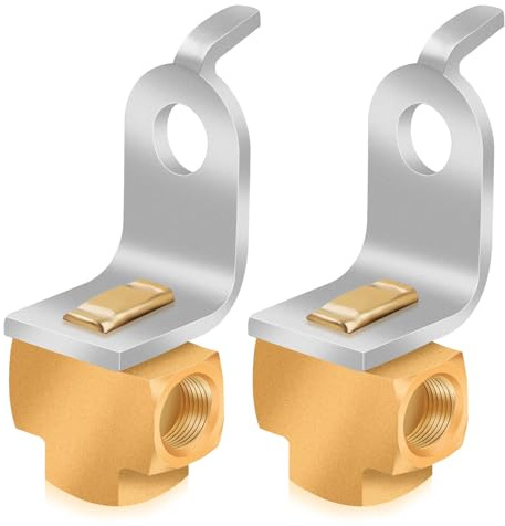 2Pcs 3-Way Brake Line Tee with Mounting Bracket Brass Brake Line Union Fittings 3/16 for 3/8-24 Threads Maintaining Brake Systems for Fuel Line Liquid Line Brake line