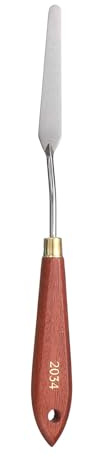 QUARKZMAN Couteaux à Peinture Outil De Peinture 3.15 x 0.51 Rouge/Argent | Lame En Acier Inoxydable En Forme De Larme, Spatule Couteaux à Peinture Avec Trou Manche En Hêtre, 9.25 Longueur