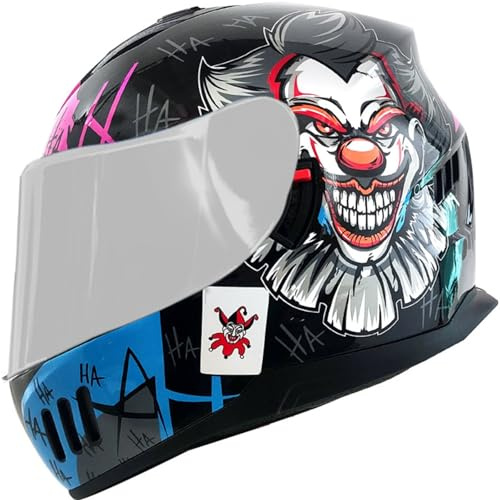 Casque De Moto Intégral, Casque De Scooter Respirant pour Femme Homme Adultes, avec Double Visière Protection De Sécurité, Certifié Dot/ECE 57-64Cm Noir 1,XL