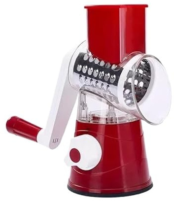 3in1 Vegetable Slicer Multifunctional Rotary Handheld Grater with 3 Sharp Rollers Vegetable Slicer Cheese Shredder Kitchen Tools(F)