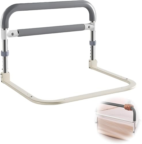 KATLKIU Bed Rail for Elderly – 63cm Foldable Bed Assist Bar with Adjustable Height – Secure Support for Adults, Seniors, Home Care, Mobility Assistance & Post-Surgery Recovery