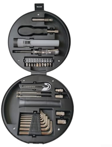 Kit de destornillador y llave multifuncional en forma de neumático con ranura fija para tarjetas para un fácil manejo de herramientas