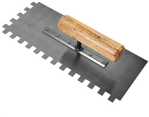 Angoily Llana de Acero Inoxidable para Albañilería con Mango de Madera Herramienta Resistente para Enlucido y Acabado Trabajos de Mortero y Hormigón para Reparaciones Pequeñas y Uso