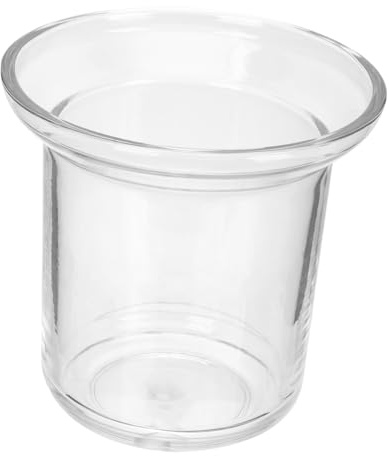 TOGEVAL Portavasos para Cepillo de Inodoro de Vidrio Transparente con Orificio de Drenaje Soporte Compacto para Escobilla de Baño Almacenamiento Práctico para Limpieza y Organización del