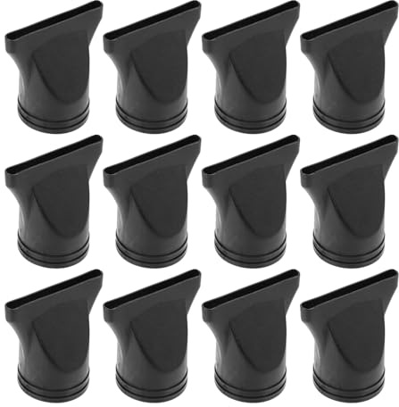 Alipis 12pezzi Ugello Concentratore per Asciugacapelli Nero in Pc, Adatto per Phon Diametro 4.35-4.5cm, Strumento per Styling Chioma e Riduzione Impatto Durante L'uso
