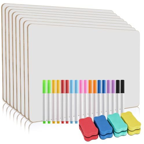 8 Pcs Tableau Blanc A4, double face, pour école, maison et bureau