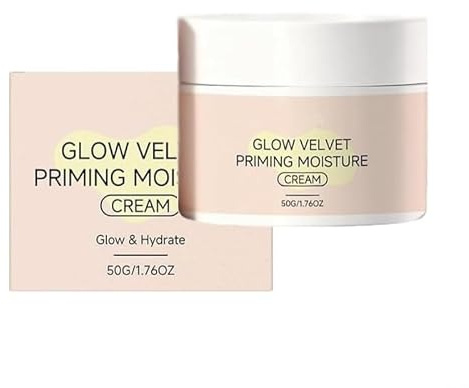 Glow Velvet Priming Moisture Cream,Pore Blurring and Makeup Gripping Primer,Korean Makeup Primer,Primer for Hydrating and Smoothing Skin,for All Skin Types (1 pcs)