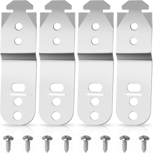 Staffa di montaggio per lavastoviglie 00619985 Supporto in acciaio zincato per unità incorporate Kit di fissaggio sicuro per porta argento 8,8 x 2,5 cm (2 paia)