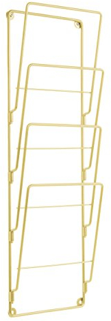 cagü Zeitungsständer MATS Gold hängend 60cm Höhe inkl. Schrauben & Dübel