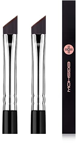 EIGSHOW Pinceau Eyeliner à angle fin - Pinceau de maquillage PRO Precision Gel Eye Liner - Angle plat incliné ultra fin - Qualité supérieure - Poils synthétiques sans cruauté envers les animaux (2PCS)