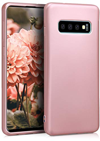 kwmobile Housse Compatible avec Samsung Galaxy S10 Coque - Housse de téléphone Protection Souple en TPU - Or Rose métallique