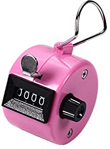 Othmro Plasitc Hand Tally Counter 4-Digit Tally Counters Mechanical Palm Counter Clicker Counter Handheld Pitch Click Counter Number Count for Row, People, Golf, Lap & Knitting, Pink