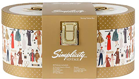 Simplicity Aufbewahrungsbox für Näharbeiten, Vintage-Stil, Beige, Pappe, Mehrfarbig, Einheitsgröße