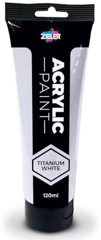 Zieler Titanium White Acrylic Paint | 120ml Easy Squeeze Tube