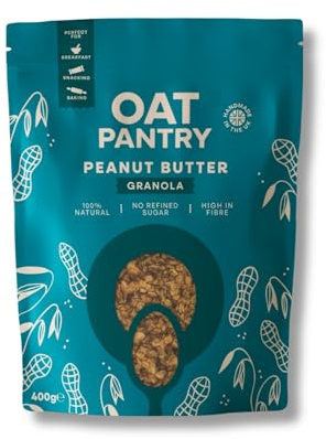 Oat Pantry Peanut Butter Granola, 400g (10 Servings) | 100% Natural, Gluten Free, High in Fibre, Vegan, No Refined Sugar | Made in UK
