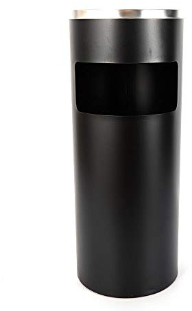 Acesunny, cestino per la spazzatura, 30 l, posacenere con secchio interno rimovibile, in acciaio inox, esterno (nero)