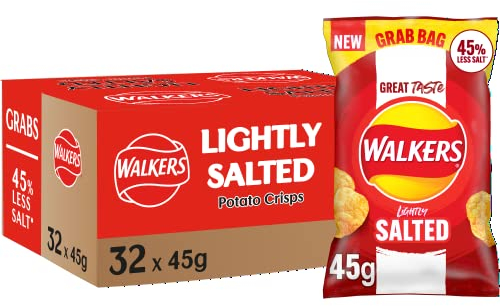 Walkers Less Salt Lightly Salted Crisps 45g (Case of 32)