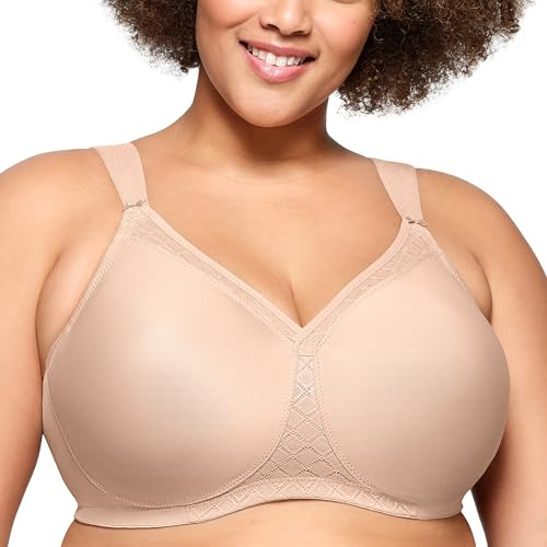 Glamorise Dam Full Figur MagicLift, icke-vadderad bygelfri T-shirt-BH #1080, 100F