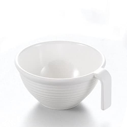 Cuencos de Cereales de melamina con Asas, 8,6 Pulgadas 100% de Sopa de melamina/Cuencos de Ensalada, Resistencia al Blanco y lavavajillas Seguro Bpa Gratis (Color : Blanco)