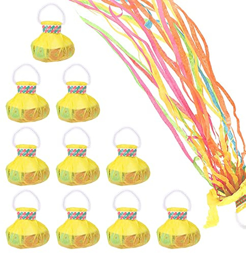 Tenorbass 10 Stück Wurf-Luftschlangen, Handwurf-Konfetti-Luftschlangen, kein Durcheinander, Papiercracker, Luftschlangen-Poppers für Silvester, Hochzeit, Party, Geburtstag, bunt
