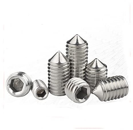 BOYALE 10 Teile/los Sechskant innensechskant Schraube kegelspitze stiftschraube M2 M2.5 M3 M4 M5 304 Edelstahl (Color : 3mm x10pcs, Size : M5)