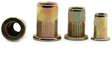 SEIDER M3 M4 M5 M6 M8 M10 M12 Verzinkter Kohlenstoffstahl Rändelmuttern Flachkopf Gewindenieteinsatz Nutsert Cap Nietmutter(M3 20pcs)