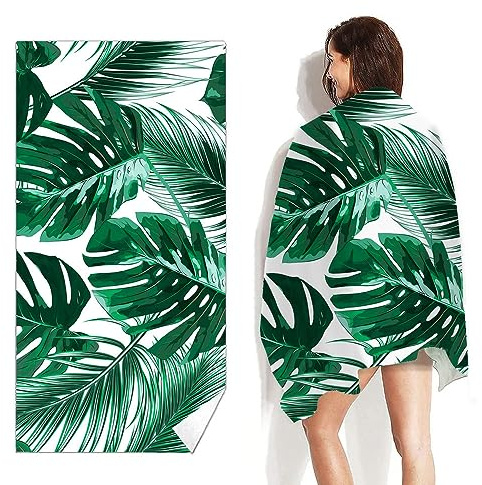 SXCCNW Mikrofaser Strandtuch, Microfaser Badetuch Groß(100 x 180 cm) | Leichtes und Dünnes Tragbares Saunatuch Badehandtuch für Fitness Reisen Sport Wandern Outdoor Sauna Yoga Regenwald