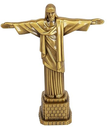 DECHOUS Jesus-Statue Aus Metall Jesus-Ornament Souvenirs Von Jesus Für Die Inneneinrichtung Im Vintage-Stil 5 5 X 16 X 20 cm