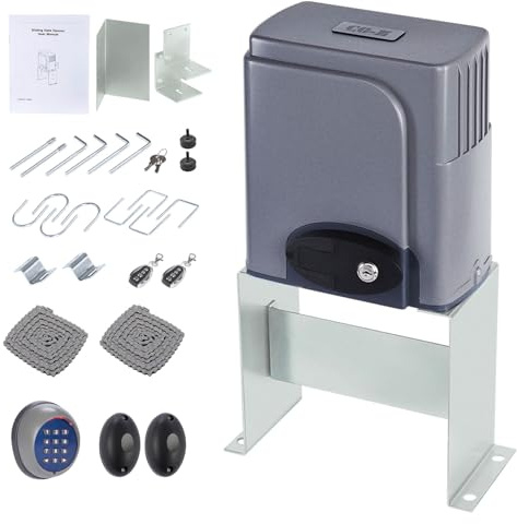 CO-Z Automatic Gate Opener with Wireless Gate Opener Keypad, 280W Sliding Door Opener Kit for 1400lb Doors, Smart Driveway Sliding Gate Opener with 20ft Driven Chain