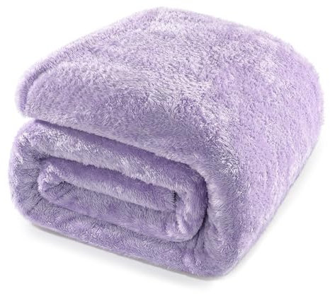 Whale Flotilla Fleece Queen Size Blanket for Bed, 230x230 CM Decorative Soft Fluffy Lilac Blanket, Large Plush Thick Sofa Throw for All Season