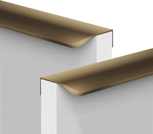 JMCXSM592 2 Stück Versteckter Möbelgriffe,Schrankgriff Aluminium,Profilgriff Geschwungener,Türklinken Modernes,Kleiderschrankgriffe invisibilità,Türgriff Schubladengriff Knöpfe (Bronze,Länge 1200mm)