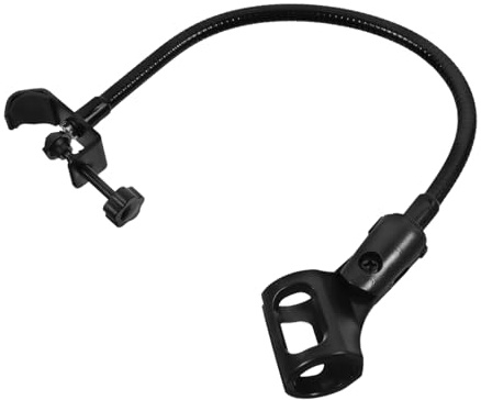 Schwanenhals Mikrofonhalter 1 Satz, Verstellbarer Schreibtischständer | Schwarz, Eisen und Abs, Mikrofonclip Enthalten, Stabil und Flexibel, Richtung Anpassbar