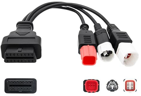Vegena Cavo diagnostico OBD2 13pin + 4pin + 6pin a OBD 16pin, adattatore per presa accendisigari, connettore pratico cavo di collegamento diagnostico OBD