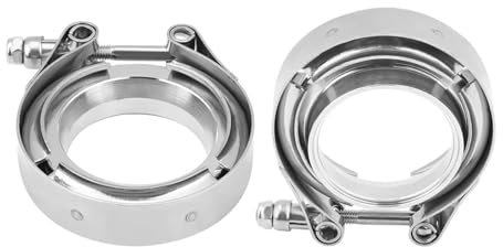 Krtopo 2PCS V Band Klemme, Edelstahl V-Band Bolzen Klemme mit Flachem Flansch für Auspuffrohre, Schalldämpfer Enden verbinden (4 Zoll 100mm)