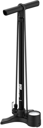 LEZYNE Pompa da pavimento macro per bicicletta ad alta pressione con manometro analogico da 2,5, pompa ad aria per pneumatici da 220 PSI per bici da strada/da pista, adatta a valvole Presta/Schrader