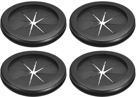 sourcing map 4Pcs Rubber Grommets 2-7/16(62mm) ID 2-3/4(70mm) Drill Hole Double Sided Firewall Hole Plugs Round Electrical Wiring Gasket, Black