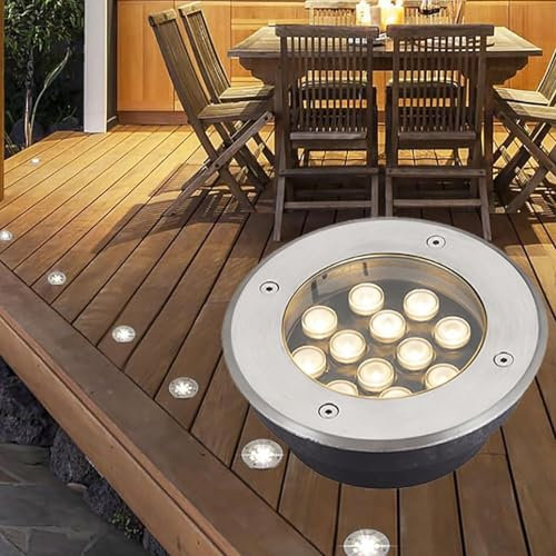 Lumière LED Submersible - Spot Encastrable Exterieur, Projecteur Sous-marin Étanche IP68, Projecteur LED Encastré Extérieur Basse Tension 24V, Projecteur De Terrasse Extérieur Encastré(Red,24W)