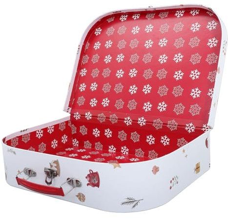 Warmhm Tragbare Papieraufbewahrungsbox Kleiner Koffer für Weihnachtsdeko Partygeschenk-box