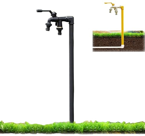 XRRJFYH Wassersäule mit Frostsicherem Außenwasserhahn Edelstahl 1/2 Zoll (Negro, 100cm/39.4in)
