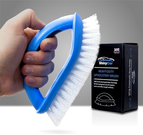 ShinyCar® UK: Heavy-Duty Interior Detailing Brush With Stiff Bristles & Strong Handle - For Cleaning Carpets, Car Boots, Pet Hair, Scrubbing Mats, Upholstery, Household Rugs, Bathroom Tiles & Floors