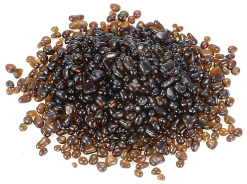 M METERXITY Perle Vetro Rotondo Alto Lustro, Gemme Vetro, Ciottoli Vetro, Biglie Vetro per Vasi/Fuochi/Crafts/Acquari/Decorazioni Giardino 8-13mm, 350g/0.77-Libbra [Marrone]