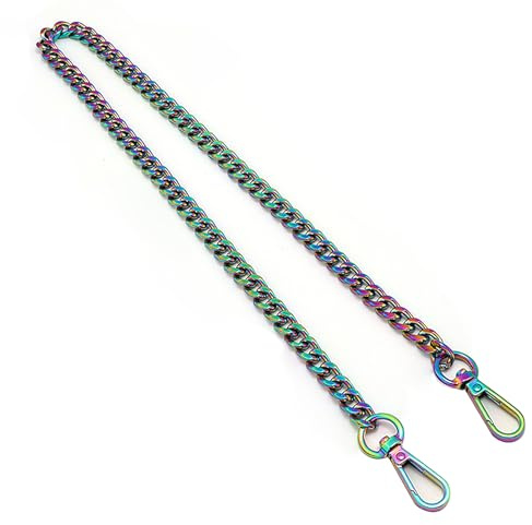 WANYI 60CM Taschenkette Regenbogen Taschengurte zum Wechseln Metallkette Taschenriemen Handykette Geldbörsenkette Hosenkette für DIY Taschen Handtasche Geldbörse mit Karabiner
