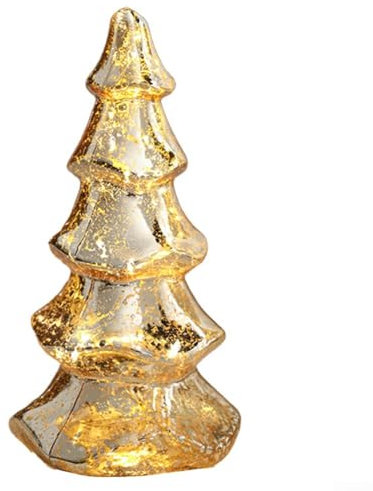 Tisch-Weihnachtsbaum mit Lichtern, Mini-Weihnachtsbaum aus künstlichem Glas mit LED-Lichtern, Weihnachtsfeier-Dekoration, Miniatur-Tischornamente, Weihnachtsbaumschmuck (C)