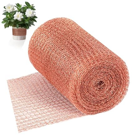 Red De Cobre Para Control Anticaracoles,Valla De Cobre Antibabosas 12.7cm X 5m,Repelente De Caracoles ElectroquíMico Para Bancal Elevado,Anticaracoles Y Babosas Para Protector De Plantas (15M)
