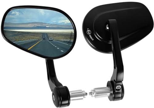 evermotor Specchietti Moto, E24 Specchietti Moto Manubrio, per Scooter Quad ATV Scooter Cruiser, Rettangolare, 2 pezzi