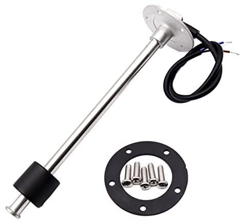 PXQPYMATX Anuncio Sensor de Nivel de Combustible Marino for 0~190 ohmios for 150 200 225 250 300mm Sensor de Nivel de Agua líquida Indicador de Combustible(225mm Sensor)