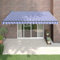 LAPOOH Tenda da Sole Retrattile Blu e Bianca 4x3 m Tessuto e Alluminio,Anti UV,Tenda Sole Retrattile,Tende da Giardino-3154448
