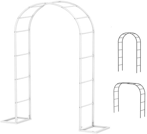 Grande arche de roses en métal pour jardin ou mariage, treillage blanc, parfait pour plantes grimpantes et décoration extérieure 1,2 x 2,2 x 0,4 m, pergola élégante pour événements et fêtes