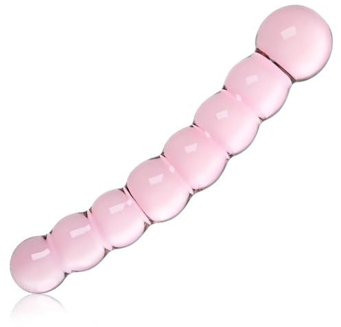 Tapón anal de cuentas de vidrio rosa,dilatador anal curvo,dildo de cristal para el punto G,masajeador de próstata,dilatador anal,estimulación vaginal,juguetes sexuales para adultos para mujeres