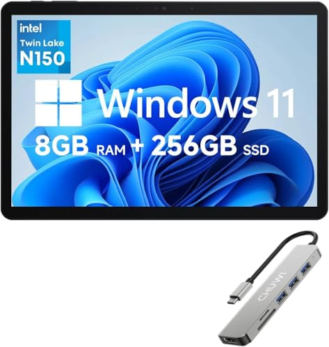 Hi10 X1 2 en 1 Tablette 10.1inch Display N150 Processeur LPDDR5 8GB RAM 256GB SSD Win 11 Tablettes PC WiFi6 (PC Tablette Seulement)
